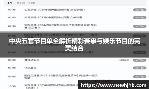 中央五套节目单全解析精彩赛事与娱乐节目的完美结合